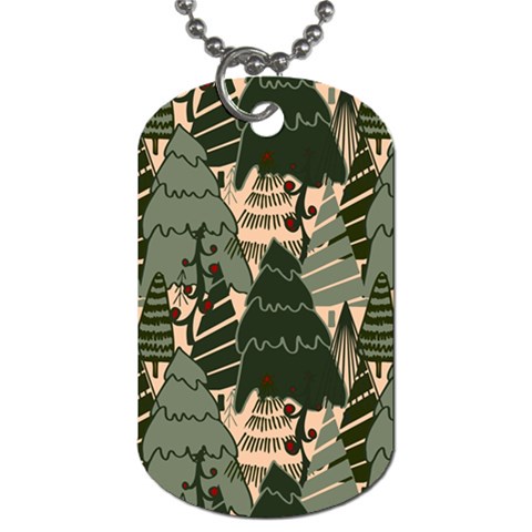 Christmas Vector Seamless Tree Pattern Dog Tag (One Side) from ArtsNow.com Front