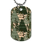 Christmas Vector Seamless Tree Pattern Dog Tag (One Side)