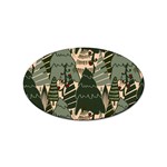 Christmas Vector Seamless Tree Pattern Sticker Oval (100 pack)