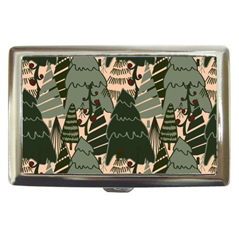 Christmas Vector Seamless Tree Pattern Cigarette Money Case from ArtsNow.com Front