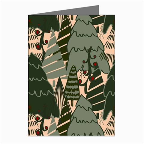 Christmas Vector Seamless Tree Pattern Greeting Cards (Pkg of 8) from ArtsNow.com Left