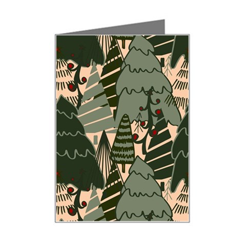 Christmas Vector Seamless Tree Pattern Mini Greeting Card from ArtsNow.com Left