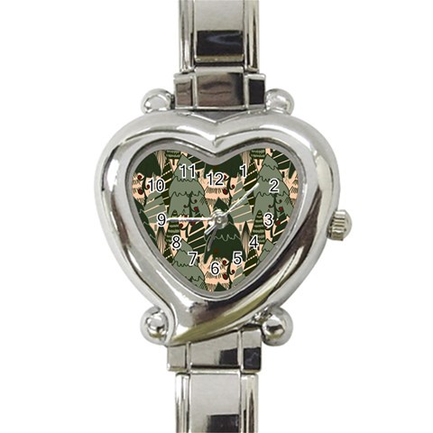 Christmas Vector Seamless Tree Pattern Heart Italian Charm Watch from ArtsNow.com Front