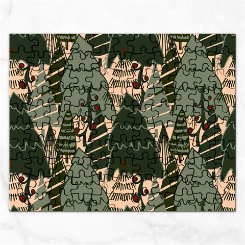 Christmas Vector Seamless Tree Pattern Rectangular Jigsaw Puzzl from ArtsNow.com Front