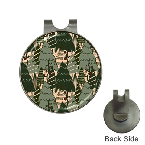 Christmas Vector Seamless Tree Pattern Hat Clips with Golf Markers from ArtsNow.com Front