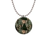 Christmas Vector Seamless Tree Pattern 1  Button Necklace