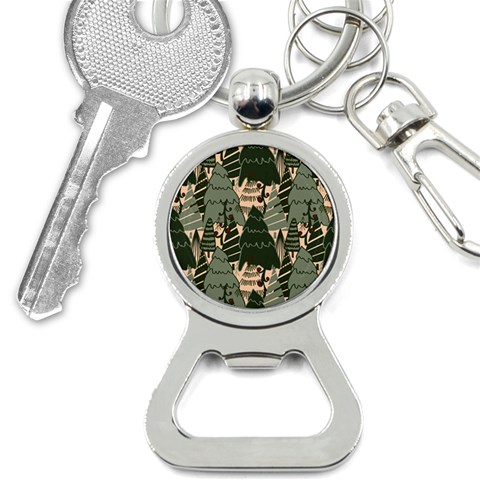 Christmas Vector Seamless Tree Pattern Bottle Opener Key Chain from ArtsNow.com Front