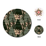 Christmas Vector Seamless Tree Pattern Playing Cards Single Design (Round)