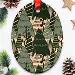 Christmas Vector Seamless Tree Pattern Oval Ornament (Two Sides)