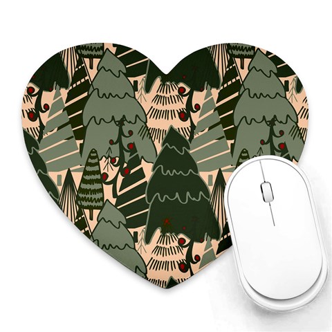 Christmas Vector Seamless Tree Pattern Heart Mousepad from ArtsNow.com Front