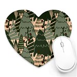 Christmas Vector Seamless Tree Pattern Heart Mousepad