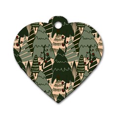 Christmas Vector Seamless Tree Pattern Dog Tag Heart (Two Sides) from ArtsNow.com Back
