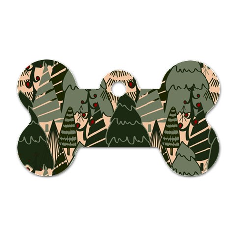 Christmas Vector Seamless Tree Pattern Dog Tag Bone (Two Sides) from ArtsNow.com Front