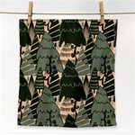 Christmas Vector Seamless Tree Pattern Face Towel
