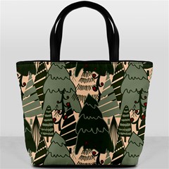 Christmas Vector Seamless Tree Pattern Bucket Bag from ArtsNow.com Back