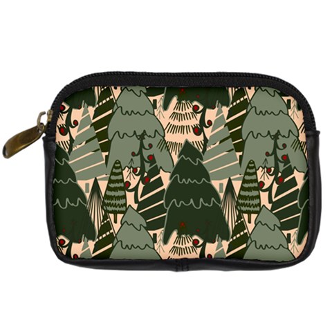 Christmas Vector Seamless Tree Pattern Digital Camera Leather Case from ArtsNow.com Front