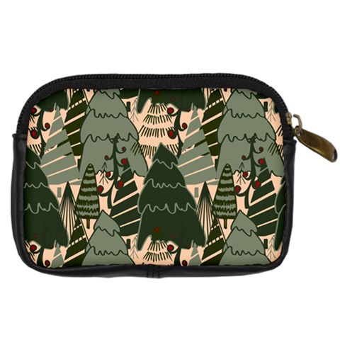 Christmas Vector Seamless Tree Pattern Digital Camera Leather Case from ArtsNow.com Back
