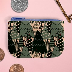 Christmas Vector Seamless Tree Pattern Mini Coin Purse from ArtsNow.com Front