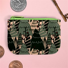 Christmas Vector Seamless Tree Pattern Mini Coin Purse from ArtsNow.com Front