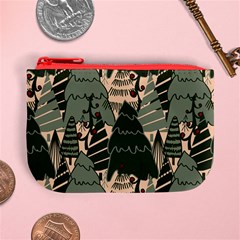 Christmas Vector Seamless Tree Pattern Mini Coin Purse from ArtsNow.com Front