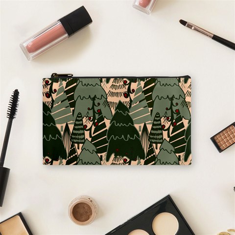 Christmas Vector Seamless Tree Pattern Cosmetic Bag (Small) from ArtsNow.com Front