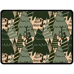 Christmas Vector Seamless Tree Pattern Fleece Blanket (Large)