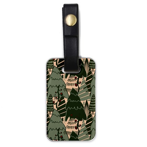 Christmas Vector Seamless Tree Pattern Luggage Tag (one side) from ArtsNow.com Front