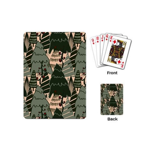 Christmas Vector Seamless Tree Pattern Playing Cards Single Design (Mini) from ArtsNow.com Back