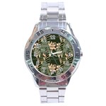 Christmas Vector Seamless Tree Pattern Stainless Steel Analogue Watch