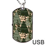 Christmas Vector Seamless Tree Pattern Dog Tag USB Flash (Two Sides)
