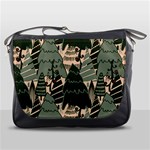 Christmas Vector Seamless Tree Pattern Messenger Bag