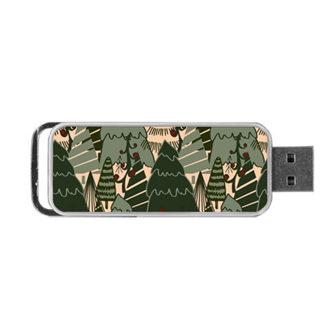 Christmas Vector Seamless Tree Pattern Portable USB Flash (One Side) from ArtsNow.com Front