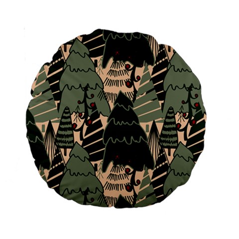 Christmas Vector Seamless Tree Pattern Standard 15  Premium Round Cushions from ArtsNow.com Front