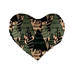Christmas Vector Seamless Tree Pattern Standard 16  Premium Heart Shape Cushions from ArtsNow.com Front