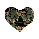 Christmas Vector Seamless Tree Pattern Standard 16  Premium Heart Shape Cushions
