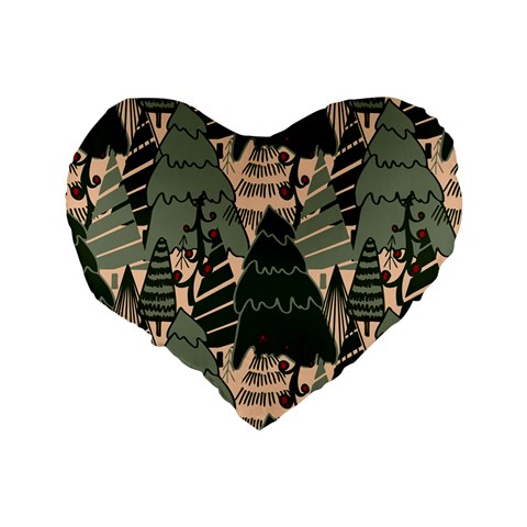 Christmas Vector Seamless Tree Pattern Standard 16  Premium Heart Shape Cushions from ArtsNow.com Back