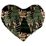 Christmas Vector Seamless Tree Pattern Large 19  Premium Heart Shape Cushions
