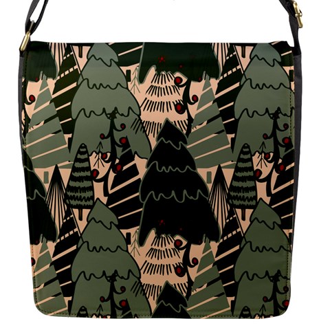Christmas Vector Seamless Tree Pattern Flap Closure Messenger Bag (S) from ArtsNow.com Front