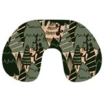 Christmas Vector Seamless Tree Pattern Travel Neck Pillow