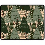 Christmas Vector Seamless Tree Pattern Two Sides Fleece Blanket (Medium)