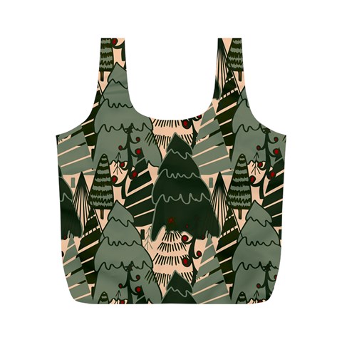 Christmas Vector Seamless Tree Pattern Full Print Recycle Bag (M) from ArtsNow.com Front