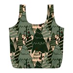 Christmas Vector Seamless Tree Pattern Full Print Recycle Bag (L)