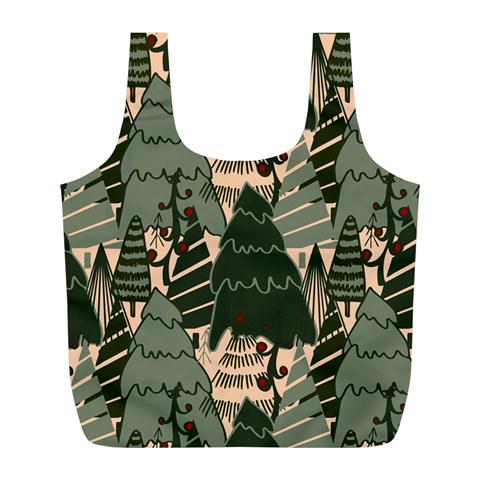 Christmas Vector Seamless Tree Pattern Full Print Recycle Bag (L) from ArtsNow.com Back