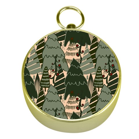 Christmas Vector Seamless Tree Pattern Gold Compasses from ArtsNow.com Front