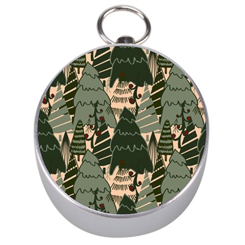 Christmas Vector Seamless Tree Pattern Silver Compasses from ArtsNow.com Front