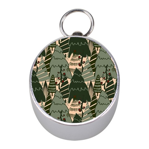 Christmas Vector Seamless Tree Pattern Mini Silver Compasses from ArtsNow.com Front