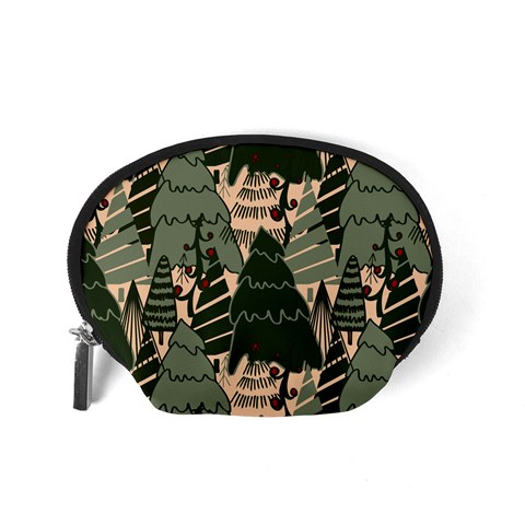 Christmas Vector Seamless Tree Pattern Accessory Pouch (Small) from ArtsNow.com Back