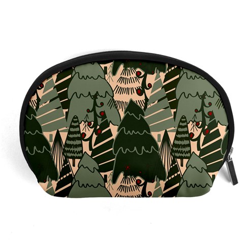 Christmas Vector Seamless Tree Pattern Accessory Pouch (Large) from ArtsNow.com Front