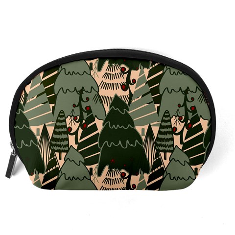 Christmas Vector Seamless Tree Pattern Accessory Pouch (Large) from ArtsNow.com Back