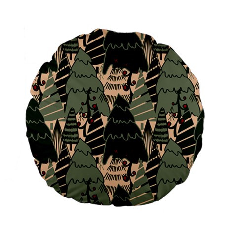 Christmas Vector Seamless Tree Pattern Standard 15  Premium Flano Round Cushions from ArtsNow.com Front